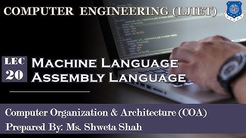 20 COA Machine Language Assembly Language