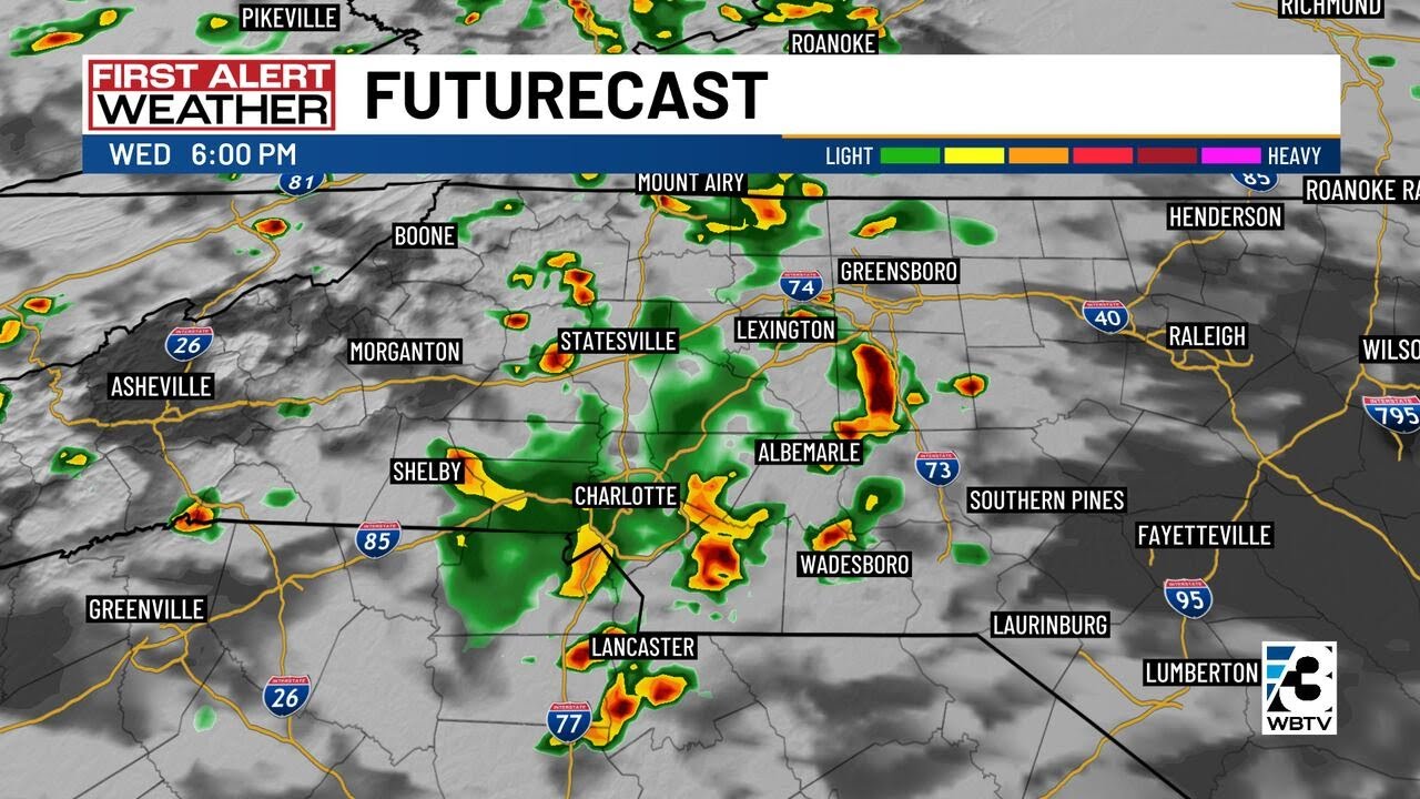 First Alert: Thunderstorms, heavy rain in Charlotte metro area - YouTube