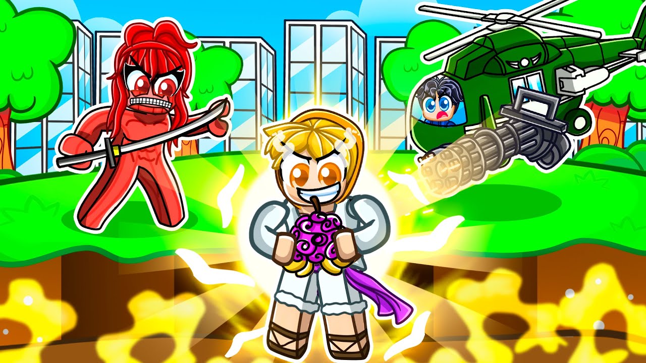 БОГОУРОВЕНЬ СОЛНЦЕ ДЕМОН ЛУФФИ против ОХОТНИКОВ в Roblox!