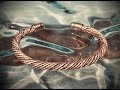 Diamond cut copper wire Viking Torc bracelet - Flatwearable Artisan Jewelry