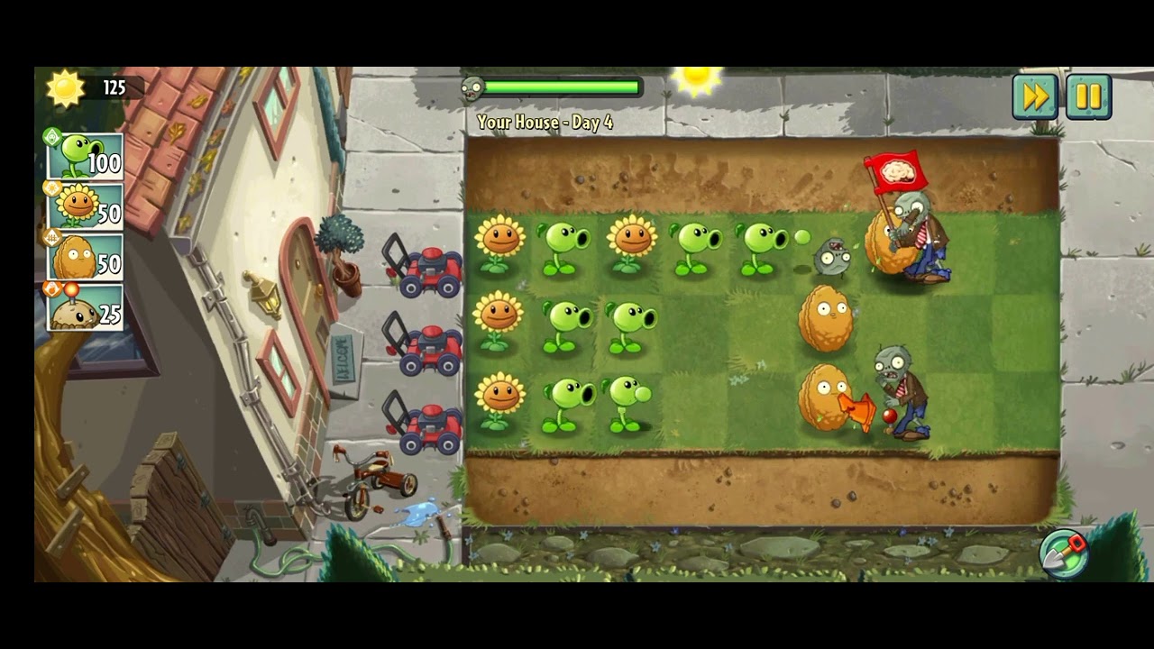 plants vs zombi day your hose 1 - 5 anincent egypt day 2