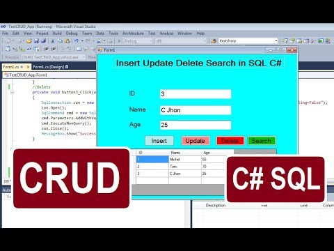 คําสั่ง update sql  2022 New  C# With SQL | Insert Update Delete and Search(CRUD) in C# with SQL Using ConnectionString