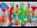 Colorful Lego Marble Run Race ASMR | Sweet Toys and interesting rolling Balls