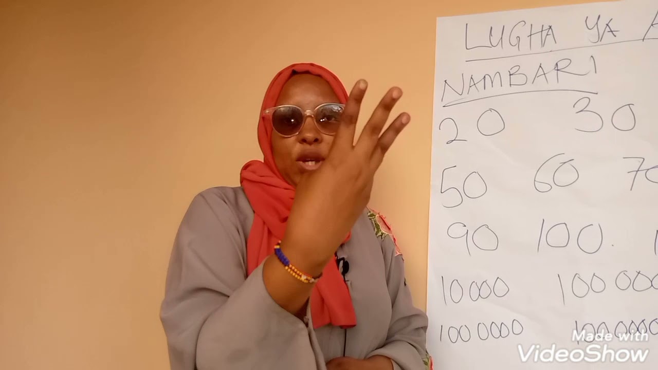 Hesabu kuanzia ishirini mpaka milioni kwa lugha ya alama
