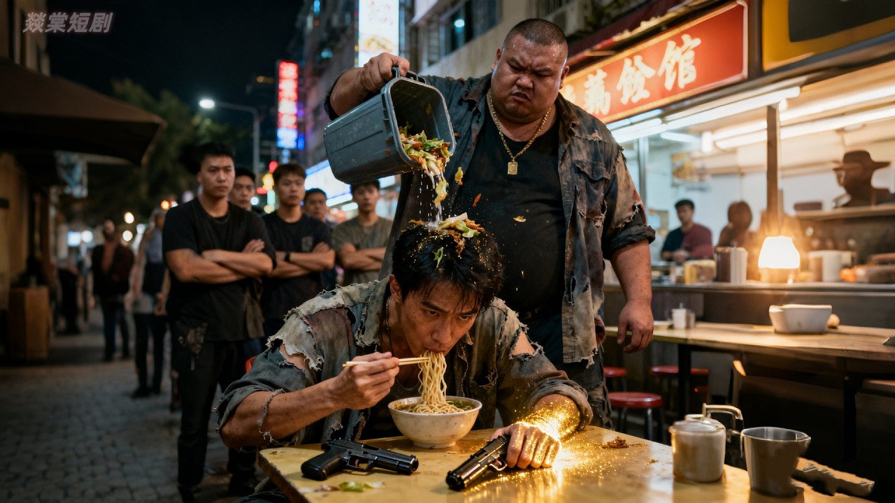街头恶霸一脚将吃面小伙的座位踹翻，殊不知小伙竟是刚出狱的第一杀手！一枪秒杀所有混混震惊全城，美女总裁慧眼识珠以身相许求帮忙#别惹我没结果