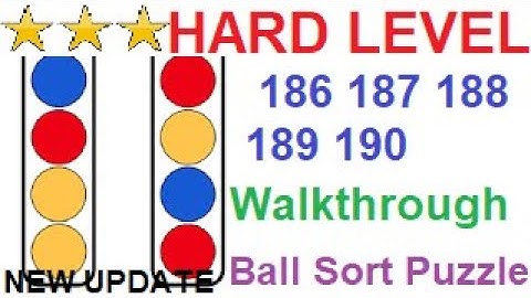 Ball Sort Puzzle Hard Level  186 187 188 189 190 (New Update)