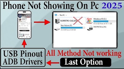 Phone Not Connecting To PC But Charging Only | Phone Not Showing On PC