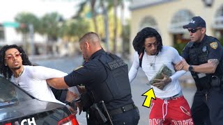 Dropping GRASS In Front of Police Officers! **ARRESTED**