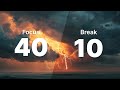 Thunderstorm | Study With Me | 40/10 Pomodoro Timer | Productivity | ADHD | Hyper Focus