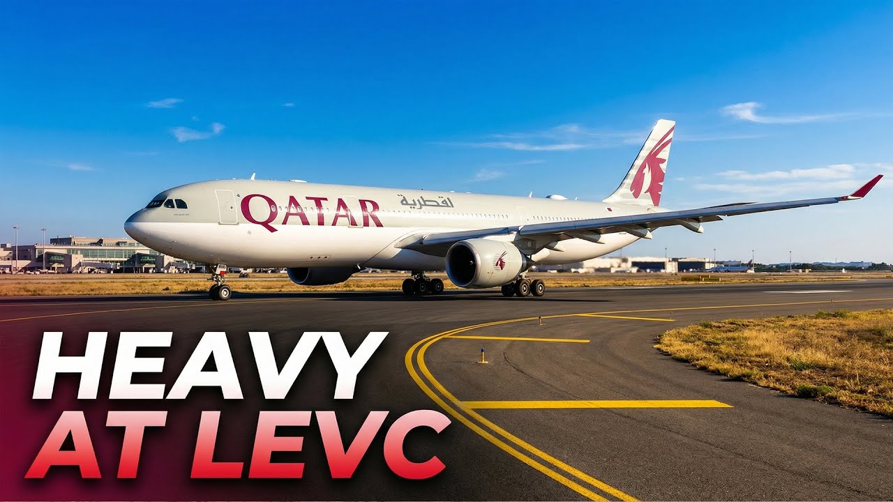 TEXTBOOK Landing! 📘 Qatar Airways A330 Touchdown at Valencia