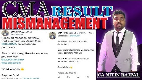 CMA JUNE-22 RESULT MISMANAGEMENT BY CCM PAPPAN BHAI ON TWITTER