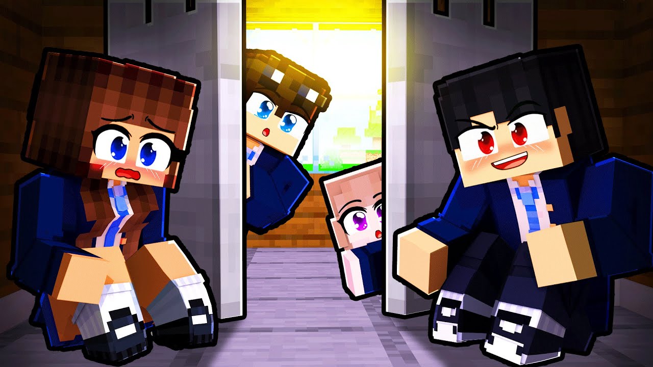 Fiquei PRESA 7 MINUTOS com CRUSH no ARMARIO da ESCOLA no Minecraft ◂Miika▸