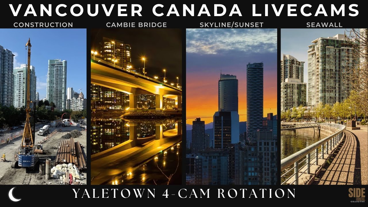 🔴 Live | Vancouver 4-Cam - Construction Afterhours, City Lights & Seawall | 🌙 Night | 2026-02-01 Sun