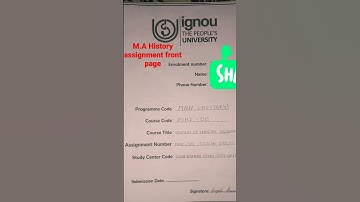 IGNOU M.A history assignment front page fill up.. #bokaro #jharkhand