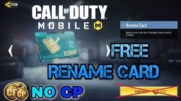 How To Get Free Rename Card In COD MOBILE Without CP | Tips And Tricks Call Of Duty | A10K
