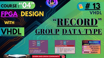 1️⃣3️⃣ ~ VHDL Record | How to group different data-types in VHDL | Course 04 #vhdl #fpga