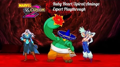 Marvel Vs. Capcom 2: Ruby Heart/Spiral/Amingo Expert Playthrough