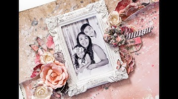 12x12 Prima Marketing Rossibelle layout tutorial - Mixed media layout tutorial.