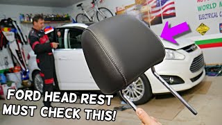 HOW TO REMOVE SEAT HEAD REST HEADREST ON FORD FOCUS FUSION FIESTA ESCAPE EDGE EXPLORER F150