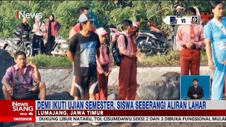 Demi Sekolah, Sejumlah Siswa Tantang Maut Sebrangi Jalur Lahar Semeru #iNewsSiang 16/12