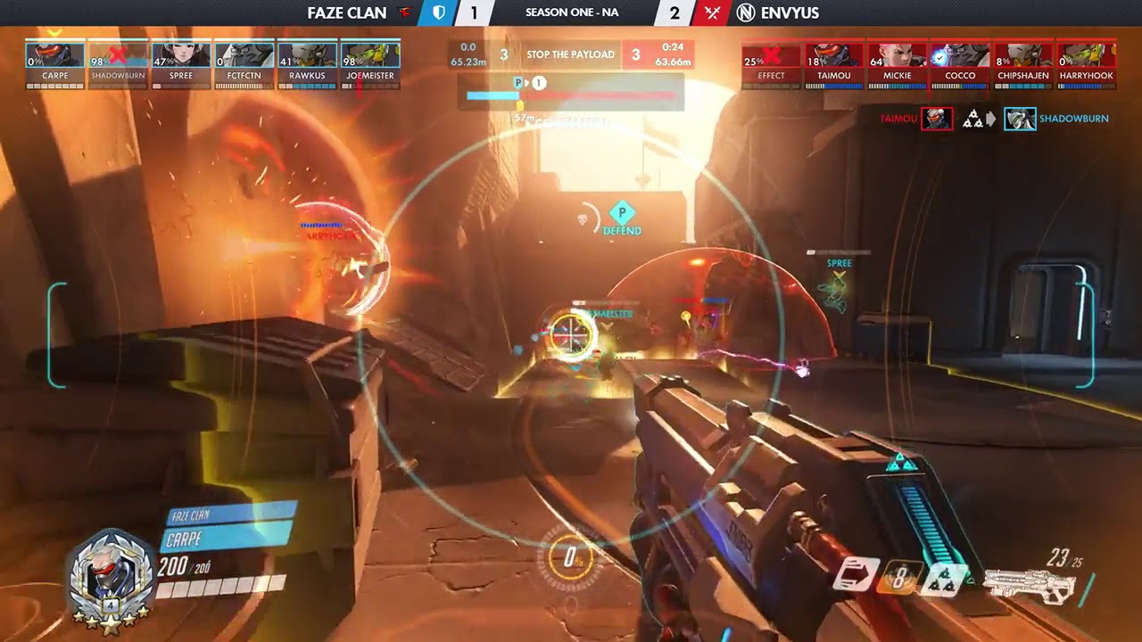 Taimou with an insane helix rocket - Faze Clan vs Envyus - Overwatch Contenders