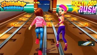 Subway Princess Runner V/S Hollywood Rush - 2 Girls Race | Android/iOS Gameplay HD screenshot 2