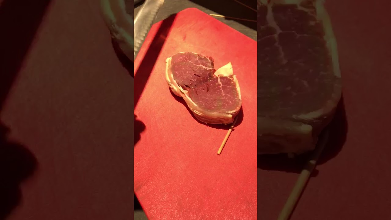 How to butterfly a thick steak - YouTube