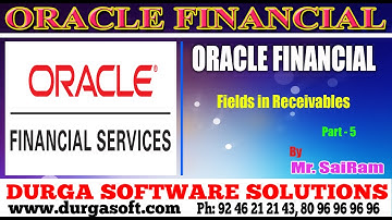 Oracle Financial||online training||Fields in Receivables Part-5 by SaiRam
