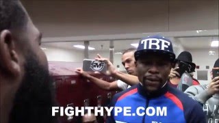FLOYD MAYWEATHER AND ADRIEN BRONER SQUASH BEEF; SPEAK FACE TO FACE AND HANG OUT AT CHARITY EVENT