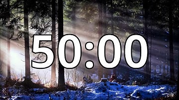 50 Minutes Winter Timer Countdown With Music and Alarm (Simple Beep)