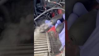 Smoke testing an intercooler for leaks! #shorts