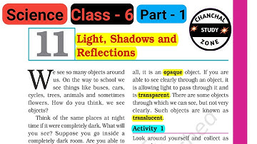 science class 6 chapter 11 Light, Shadows and Reflection | विज्ञान | प्रकाश, छाया और परावर्तन | Ctet