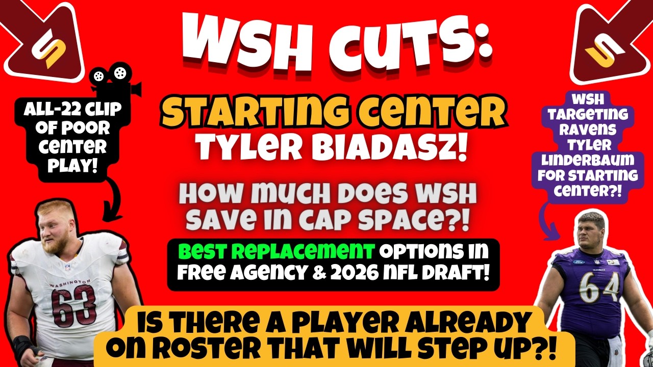 🚨BREAKING: WSH Cuts STARTING Center! Money Saved? 👀Potential Replacements in Free Agency & Draft!