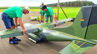 XXXL HUGE RC TRANSALL C-160 SCALE AIRPLANE WITH TUG DEMONSTRATION FLIGHT