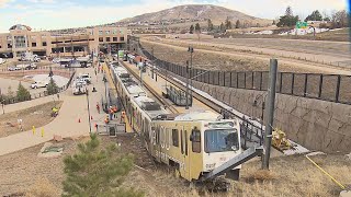 RTD train derails near Jefferson County Courthouse in Golden