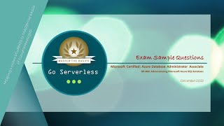 Administering Microsoft Azure SQL Solutions[DP-300] - Exam Sample  Questions - Part 1