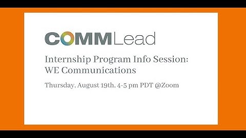 Internship Program Info Session: WE Communications