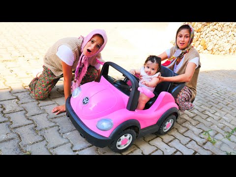 Fındık ailesi bebek  Defne için araba alıyor. Eğlenceli video