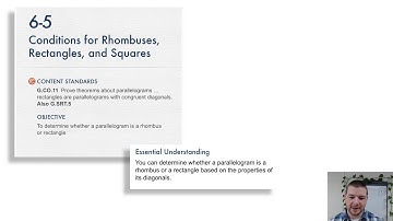 Geometry 6-5 Conditions for Rhombuses, Rectangles, & Squares: Introduction and Solve It