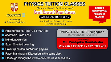 PHYSICS TUITION CLASSES 🔴CAMBRIDGE SYLLABUS |  EDEXCEL SYLLABUS 🔴