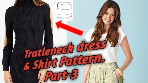 How to draft and sew a turtleneck neckline? Simple steps, easy tutoria, skirt pattern| Ep3
