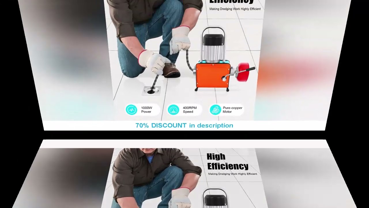 Best Products You Should Know! 1000W Drain Cleaning Machine, 20-150mm Pipe Cleaner Duct Uncloggi