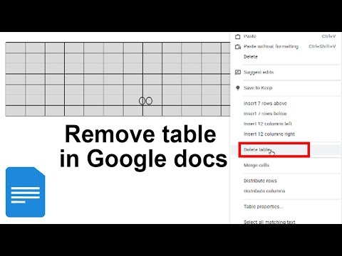 How to remove table from document in Google docs