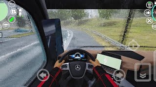 Driving School Simulator Evo New Update - New Mercedes Semi Truck In Heavy Rain Gameplay