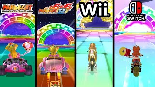 Rainbow Downhill - Mario Kart Arcade GP vs Arcade GP 2 vs Wii vs 8 Deluxe (Switch)