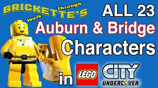 All 21 AUBURN Characters and 2 on the Auburn Bay Bridge in LEGO City Undercover, Unlock Locations