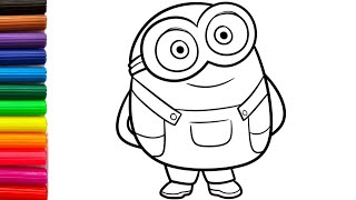 How to draw minion for kids & toddlers | Drawing Cartoon characters | Easy art
