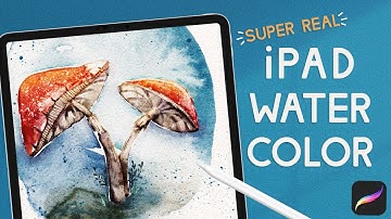 How to Paint Watercolor in Procreate: Mushroom Tutorial (AquaReal Brushes!)