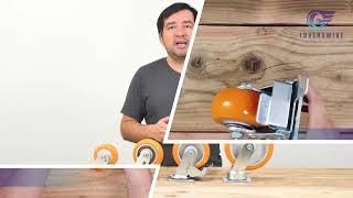 Foverswive Heavy Duty Crowned Polyurethane Tread Aluminum Core Caster Wheels