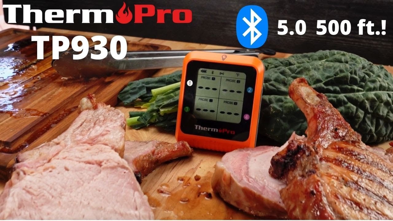 ThermoPro TP829 Wireless LCD Meat Thermometer for Grilling and Smoking,  1000FT Grill Thermometer for Outside Grill with 4 Meat Probes, BBQ  Thermometer